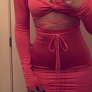 Oh Polly Pink Bodycon Dress